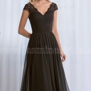 Jasmine Bridal Belsoie navy lace bridesmaid dress
